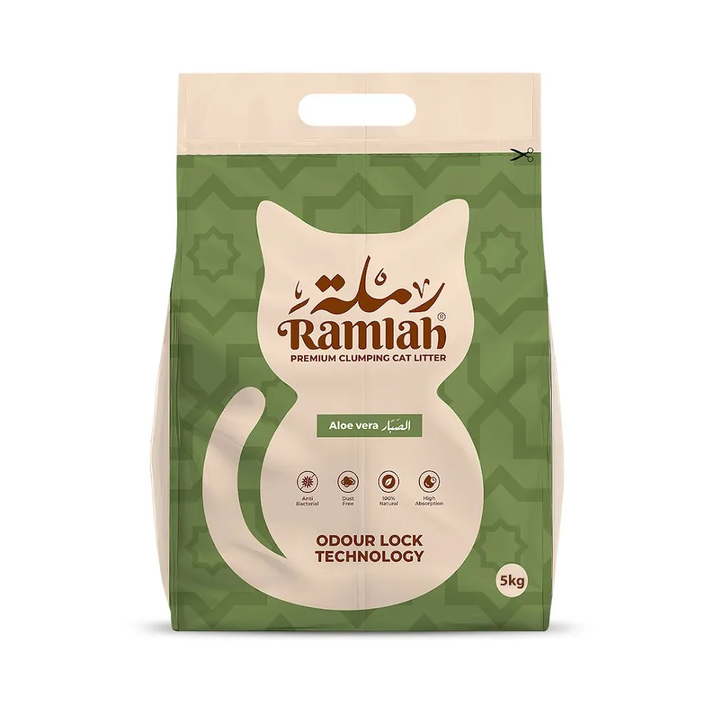 Ramlah Premium Clumping Cat Litter – Aloe Vera Scent – 5kg
