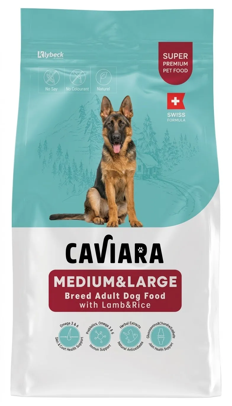 CAVIARA Medium & Large Breed Adult Dog Food with Lamb & Rice 2KG