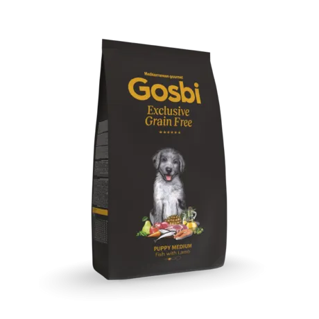 Gosbi  EXCLUSIVE GRAIN FREE  Dog puppy medium fish with lamb 3KG