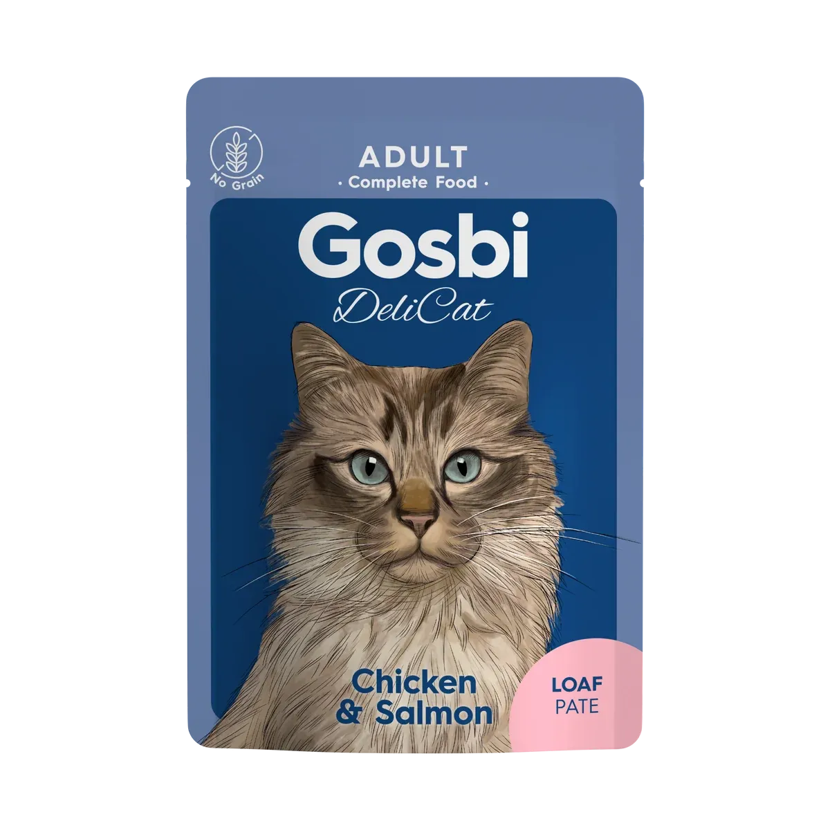 Gosbi DeliCat Adult Cat  With Chicken&Salmon  Loaf Pate 70gm