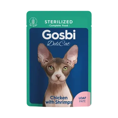 Gosbi Delicat Sterilised Cats With Chicken&Shrimps Loaf Pate 70gm