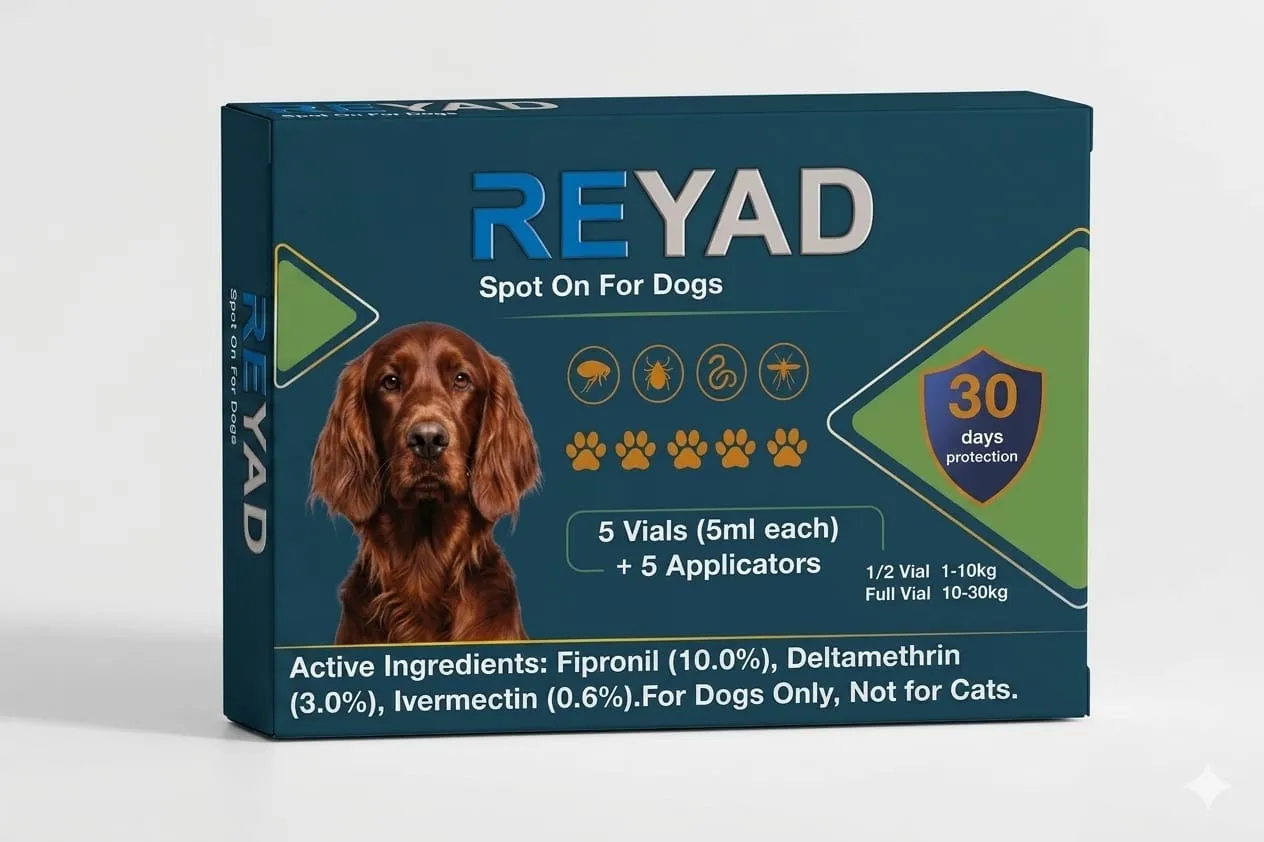 REYAD Spot-On for Dogs - 5 Vials (5 ml each) + 5 Applicators