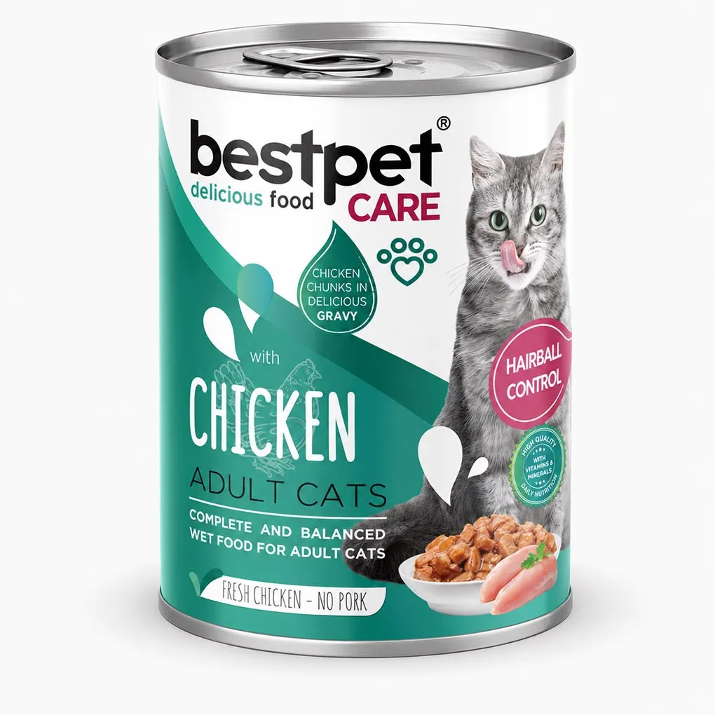 bestpet Hairball Control Wiht Chicken  in Gravy for Adult Cats 400gm