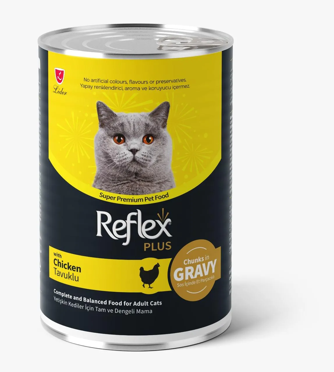 Reflex Plus Adult Cat  Wet Food  with Chicken Chunks in gravy 400gm