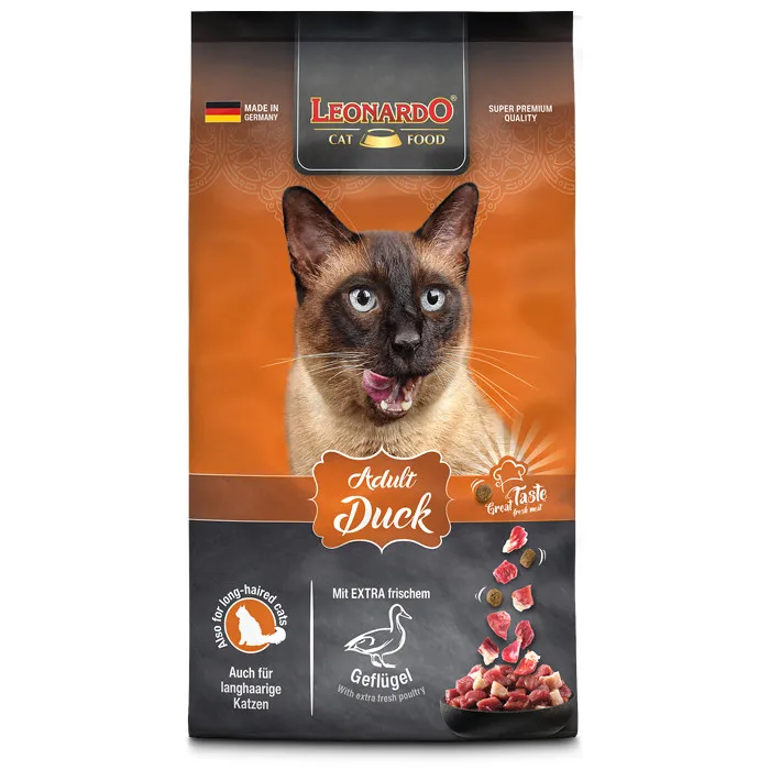 LEONARDO Adult Cat Dry Food with Duck 300gm