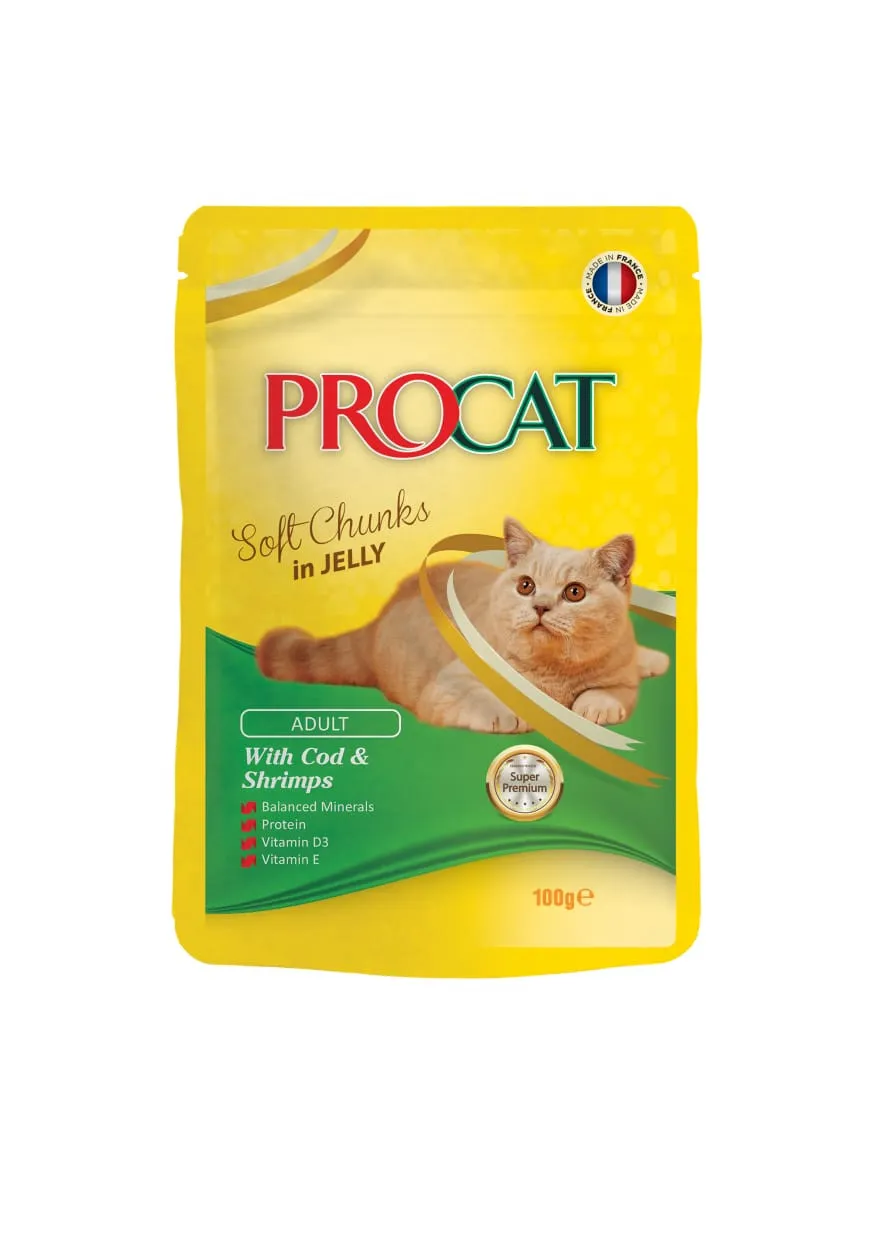 PRO CAT Pouch Cod & Shrimps 100 gm