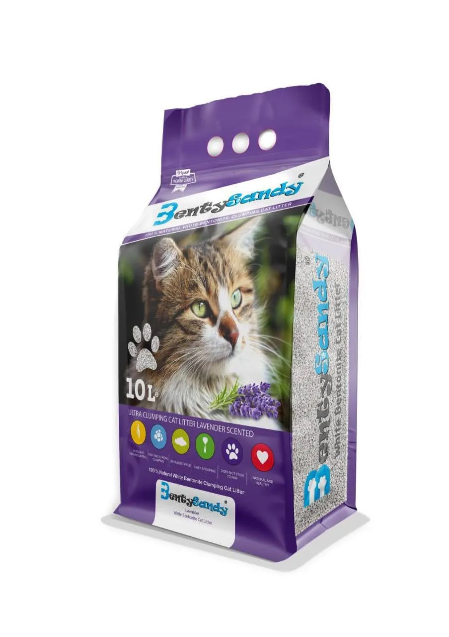 BentySandy Clumping Cat Litter - Lavender Scented 10L