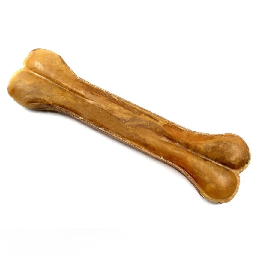 Nunbell Rawhide 1 Large Brown Pressed Bones 8"