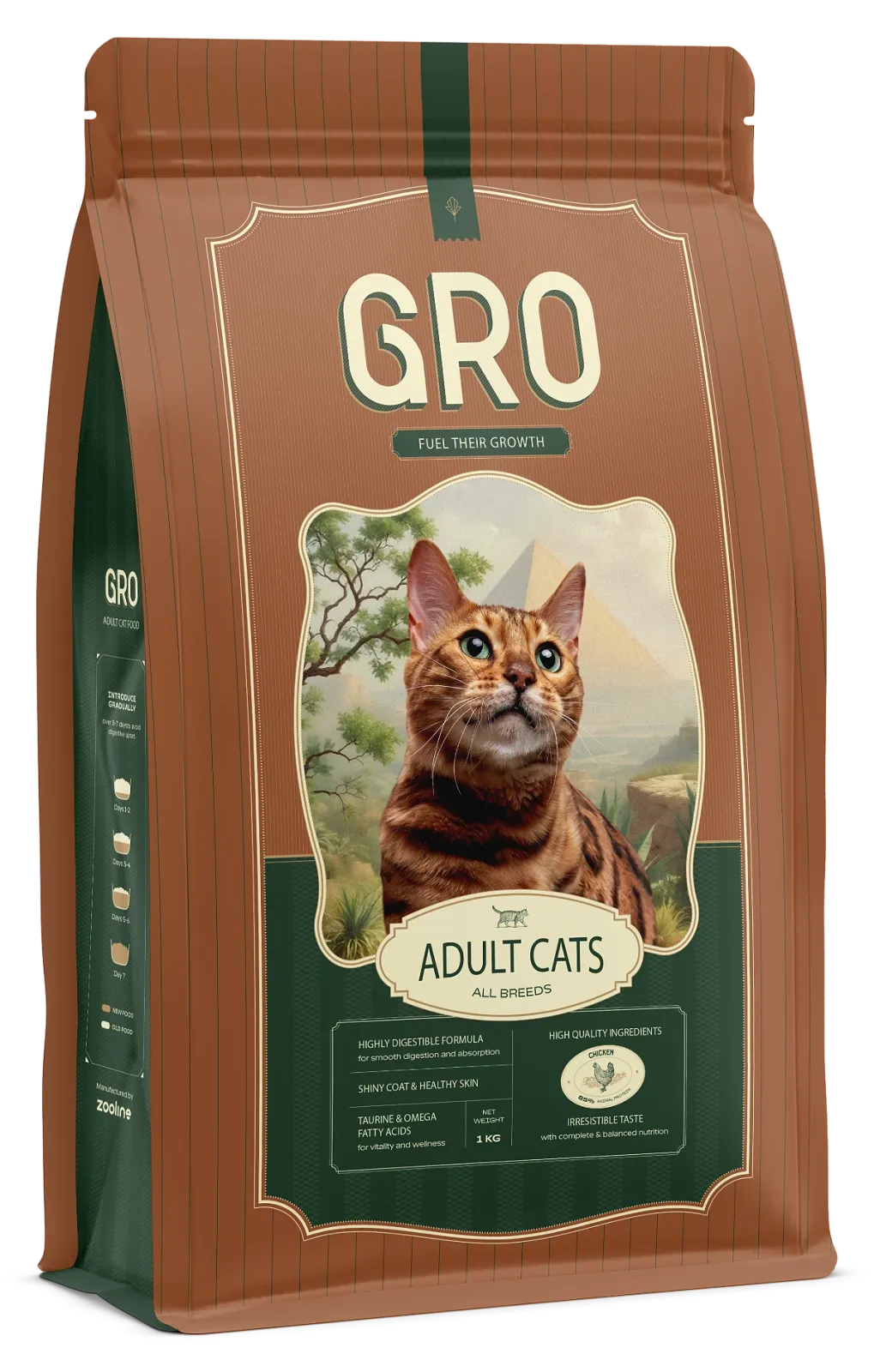 GRO Adult Cat Dry Food with CHICKEN - 3KG