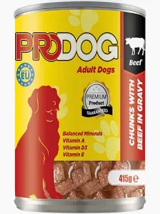 PRO DOG Chunks In Gravy With Beef 415 gm