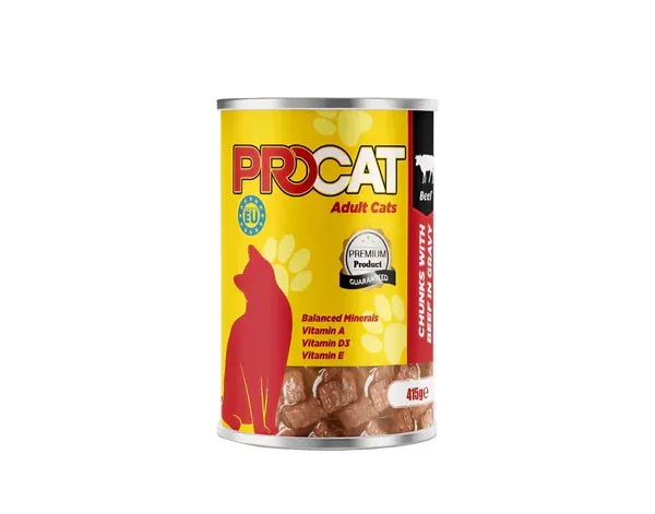 PRO CAT Chunks with Beef in Gravy 415 gm