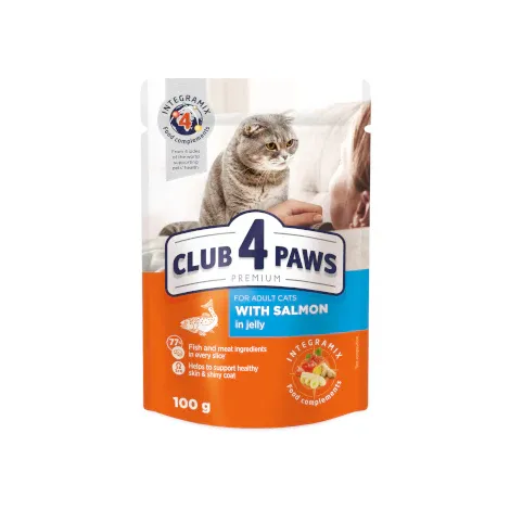 طعام رطب CLUB 4 PAWS سلمون 85 جرام