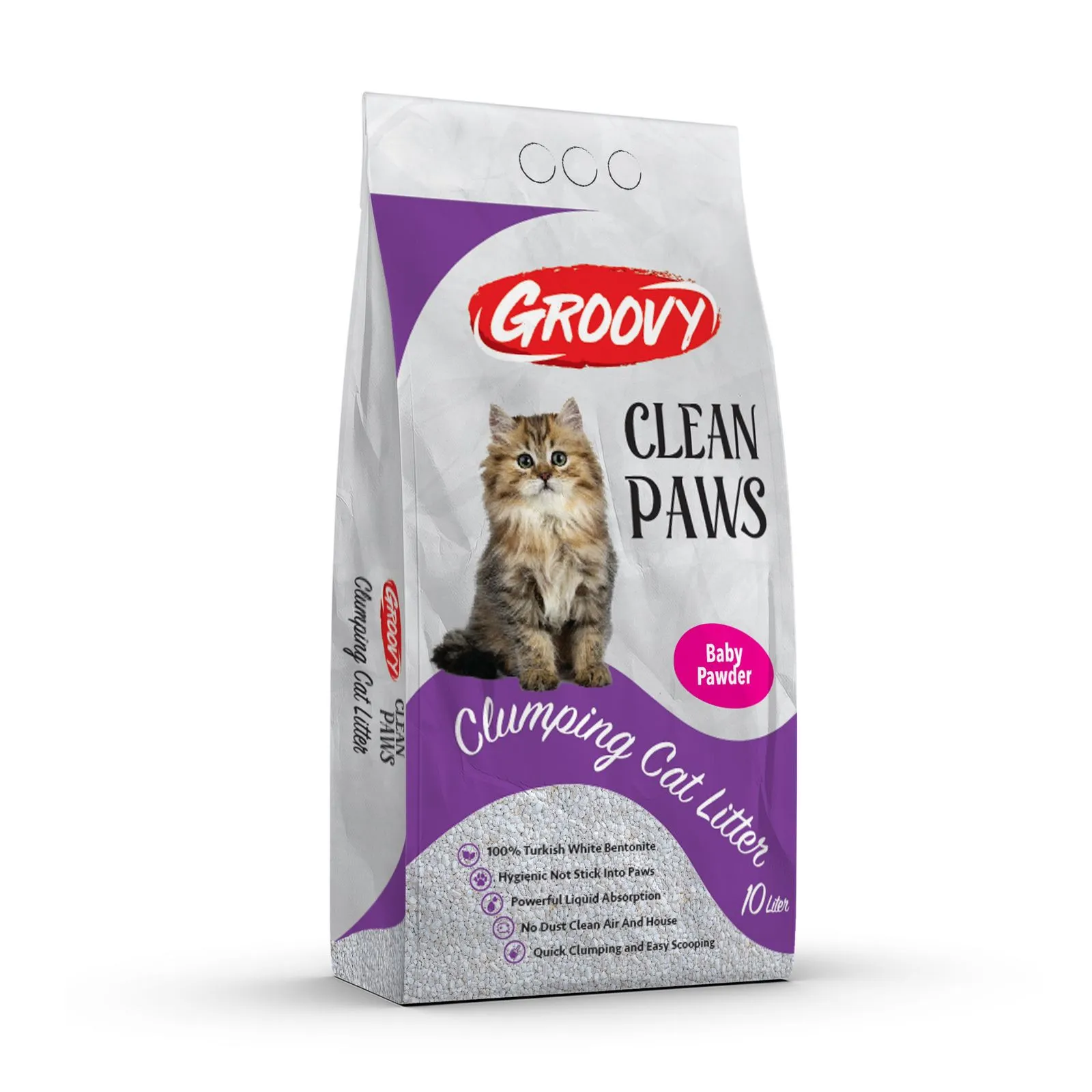 Groovy Clumping Cat Litter - Baby Powder - 10L
