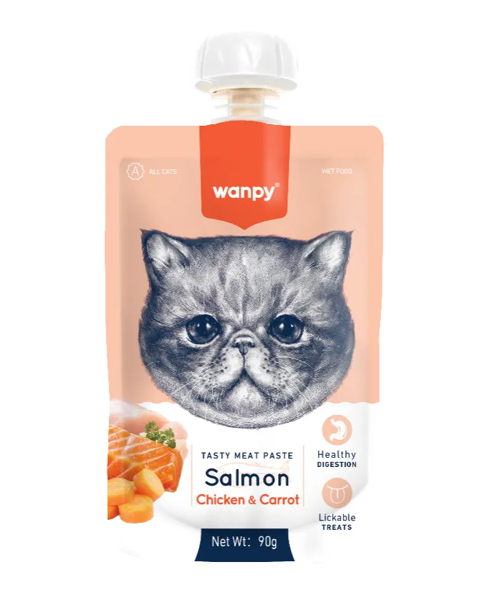 Wanpy Tasty SALMON Paste with CHICKEN & CARROT 90gm