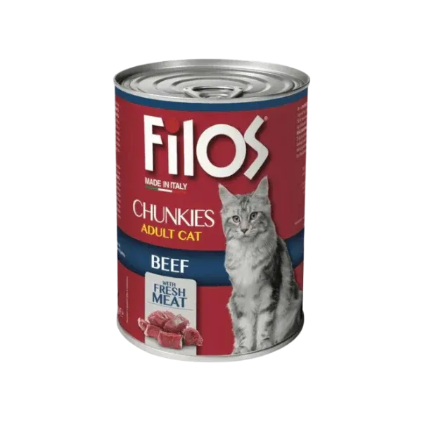 Filos Chunks with BEEF Cat wet food  - 405gm