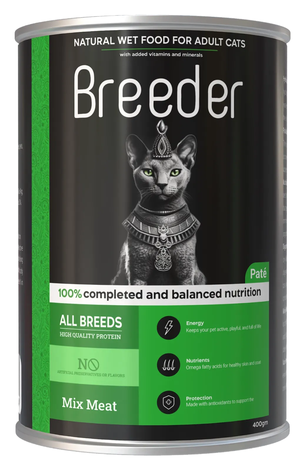 Breeder Pate Wet Can food with MIX MEAT for Adult Cats - 400gm