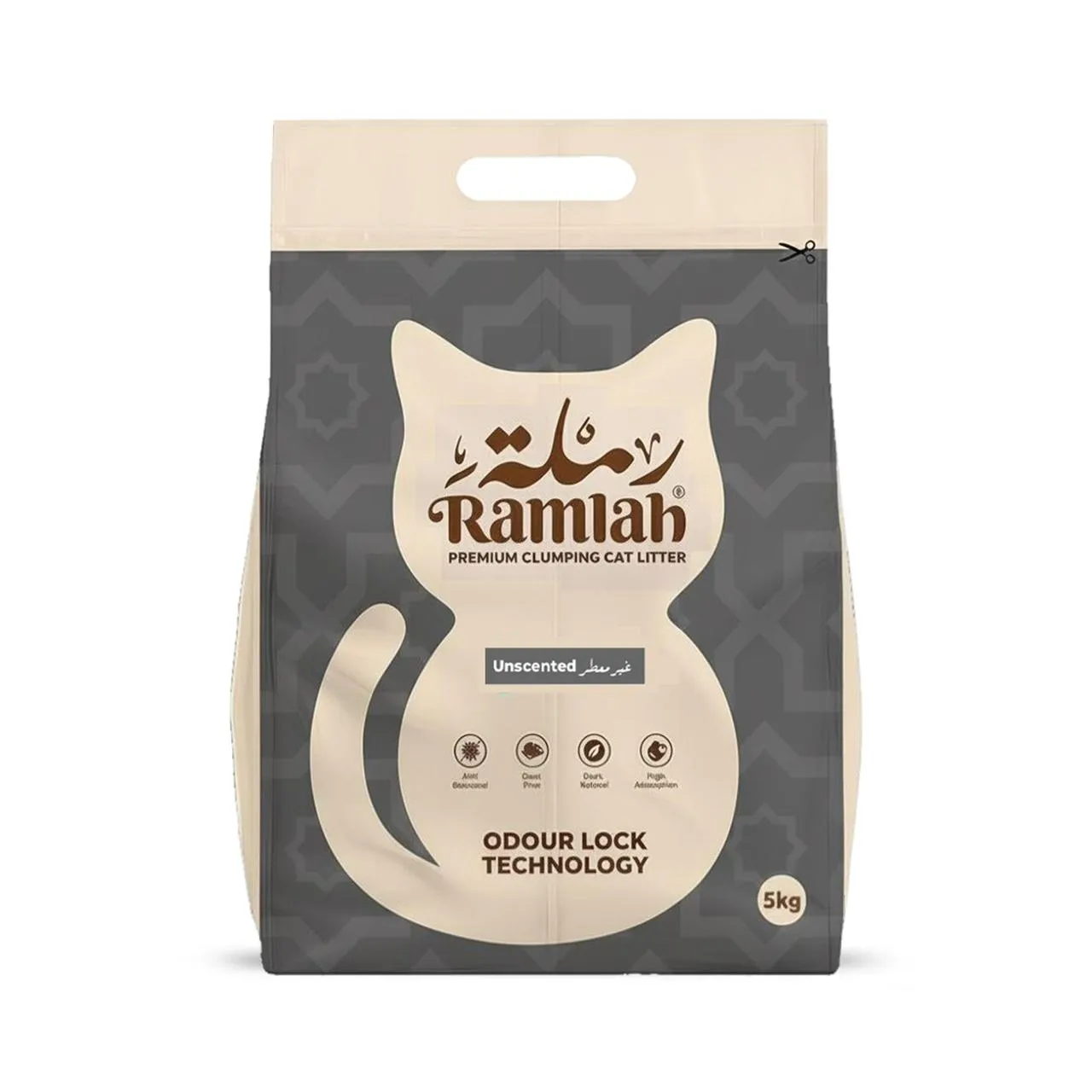 Ramlah Premium Clumping Cat Litter – Unscented – 5kg