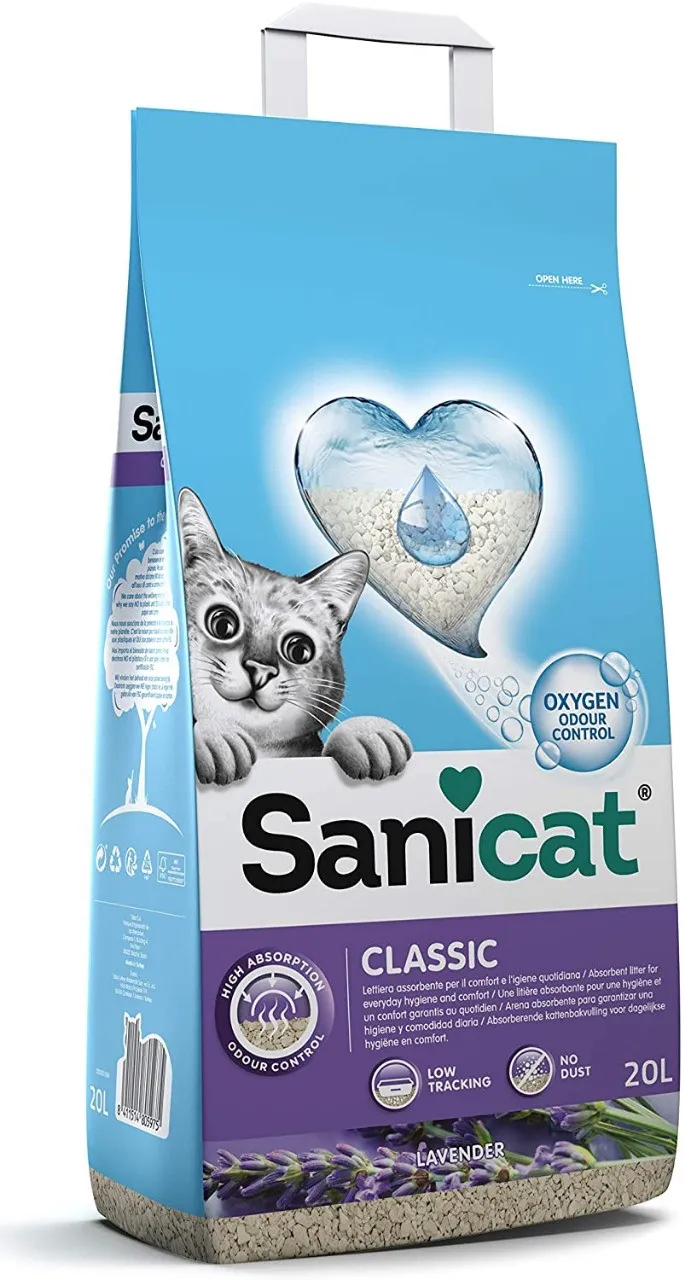 Sanicat Classic Non Clumping Lavander Scented Cat Litter - 16L
