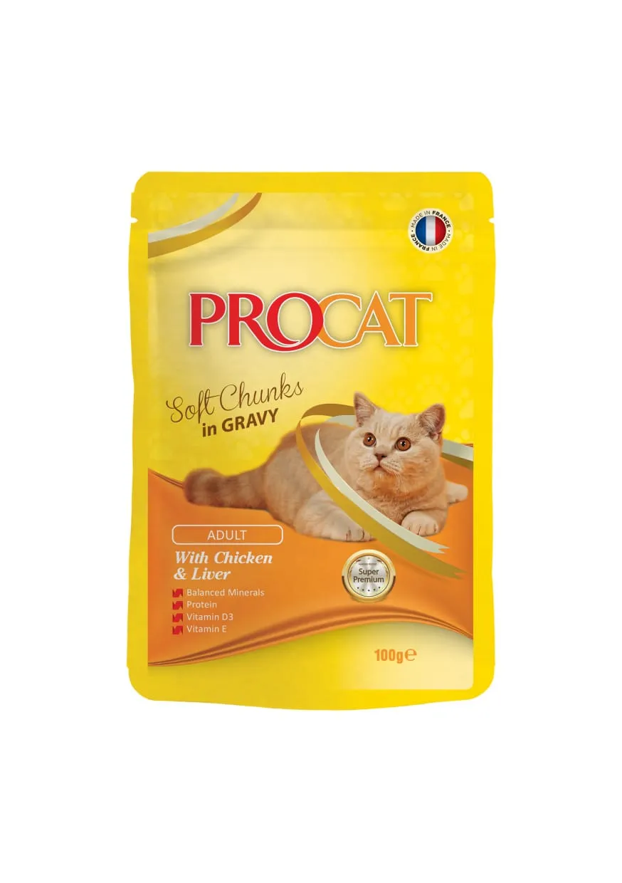 PRO CAT Pouch Chicken & Liver 100 gm