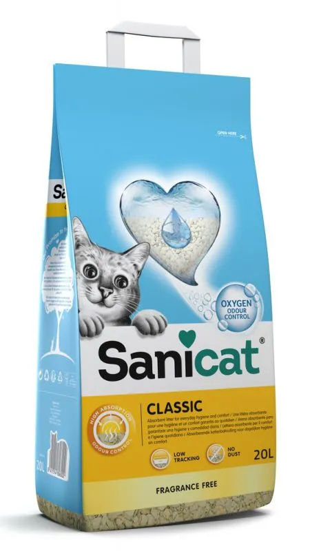 Sanicat Classic Non Clumping Fregnance Free Cat Litter - 16L