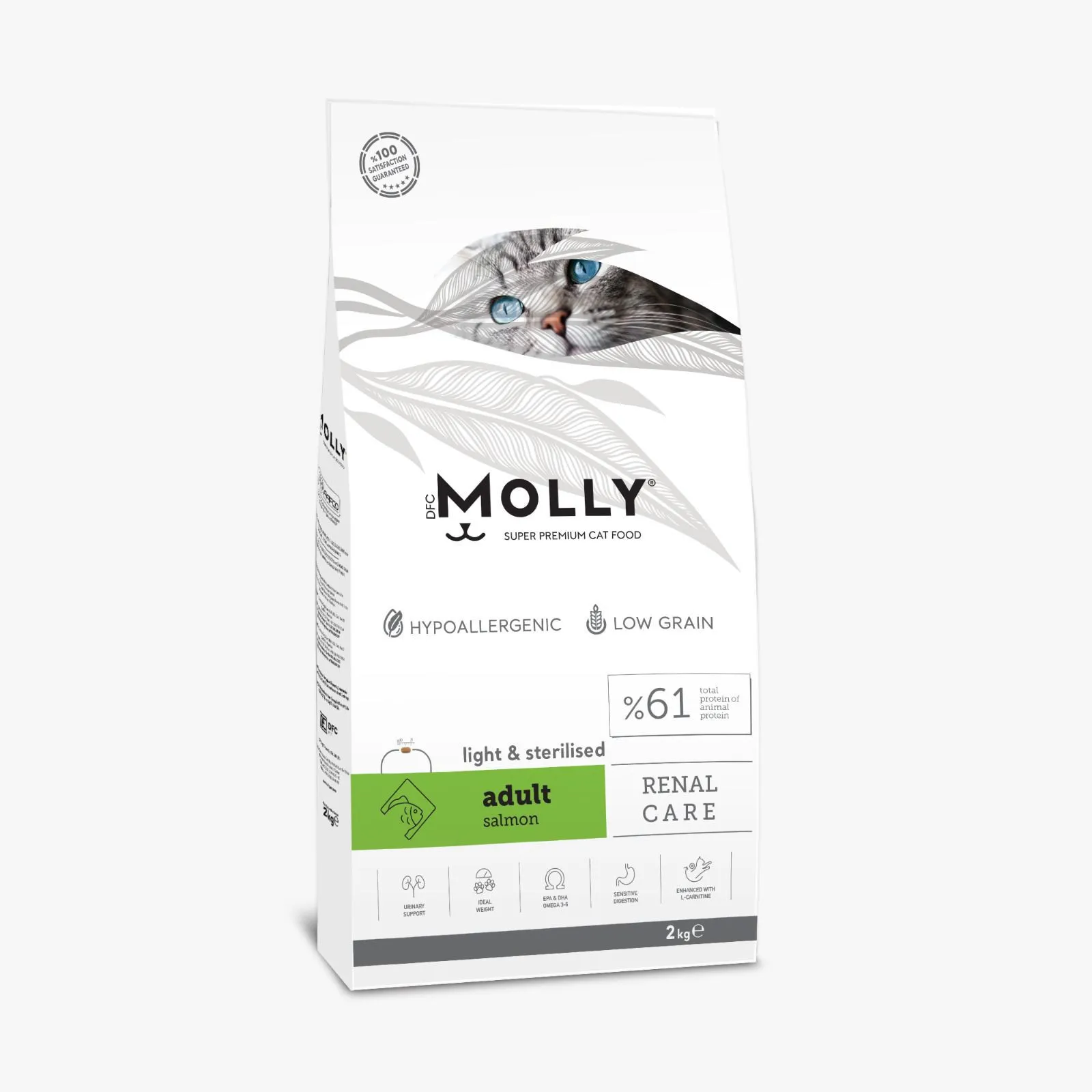 MOLLY RENAL CARE Light & Sterilised with Salmon 2KG