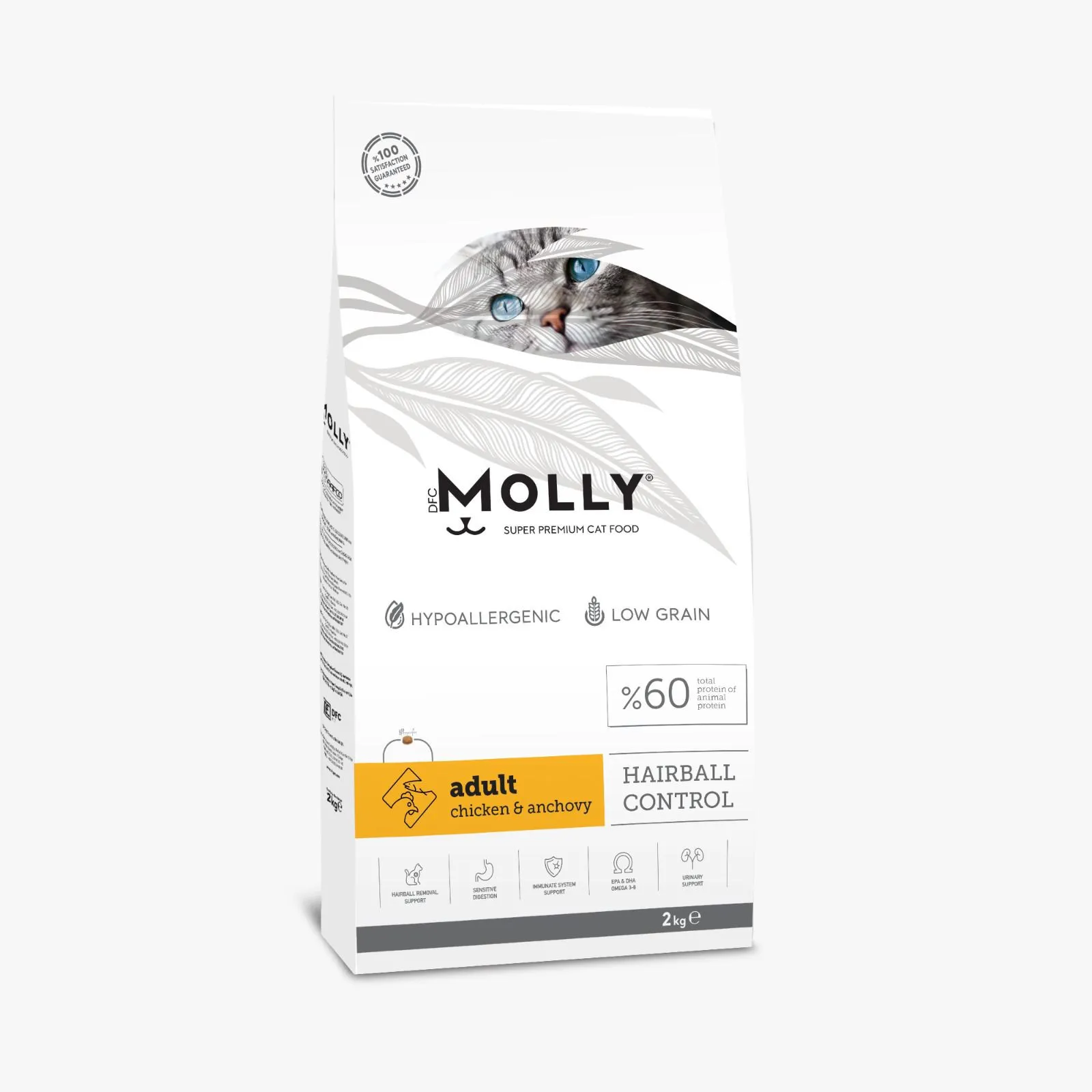 MOLLY HAIRBALL CONTROL for Adult Cats  Chicken & Anchovy 2KG