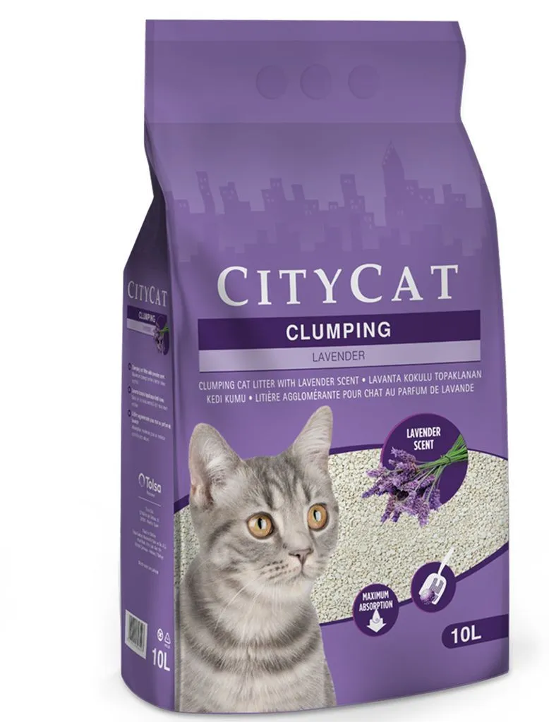 CITYCAT Clumping Cat Litter Lavender Scent - 10L