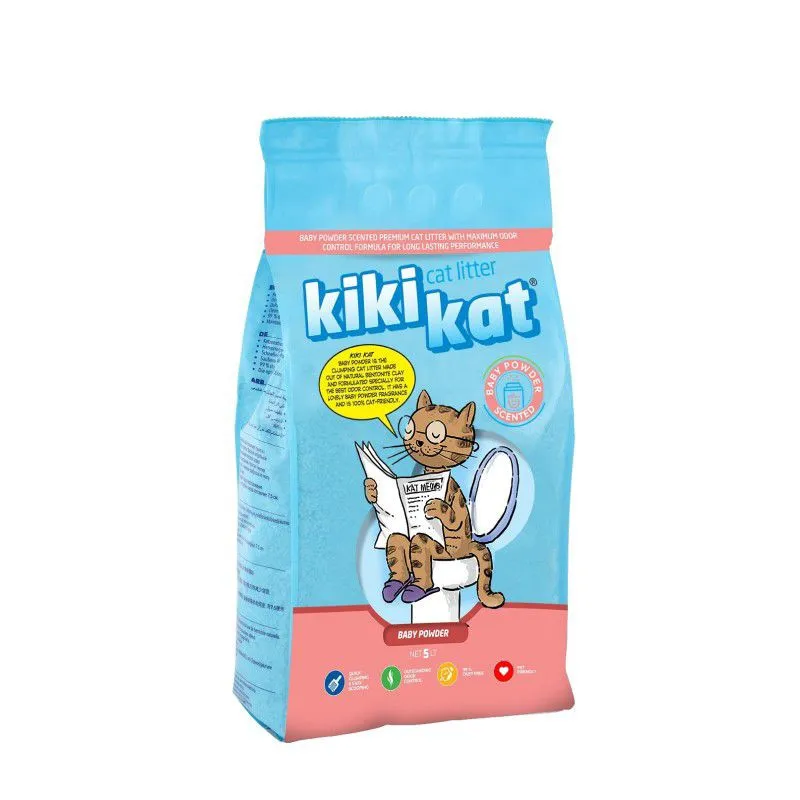 Kiki Kat Baby Powder Scented Clumping Cat Litter - 5L