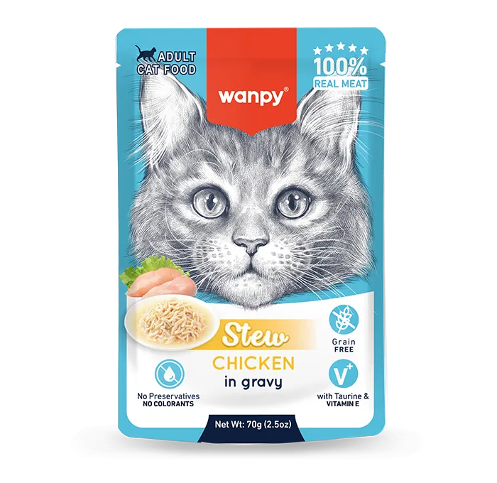 Wanpy Stew Chicken in Gravy For Cats - 70gm
