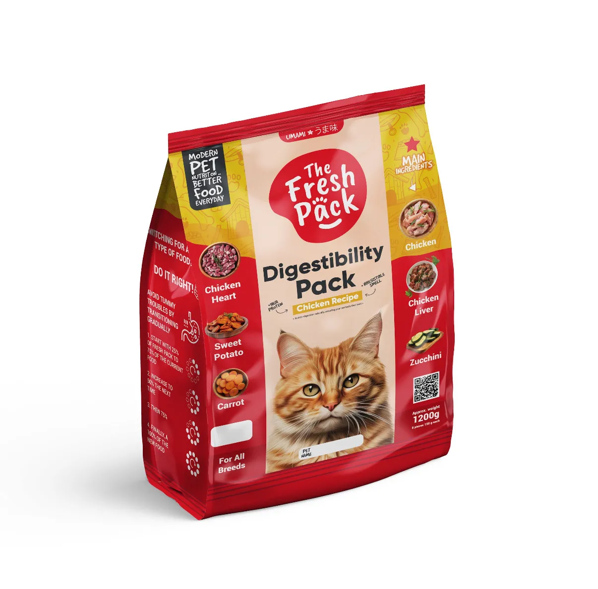 طعام رطب قطط Fresh Pack 1200 جرام