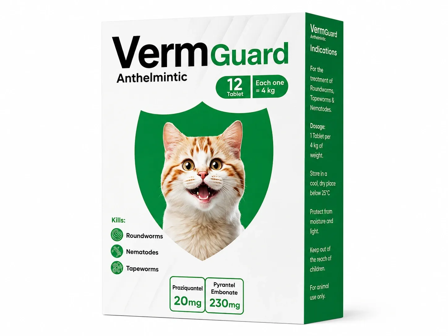VermGuard De-Worming for Cats - 12 Tablets