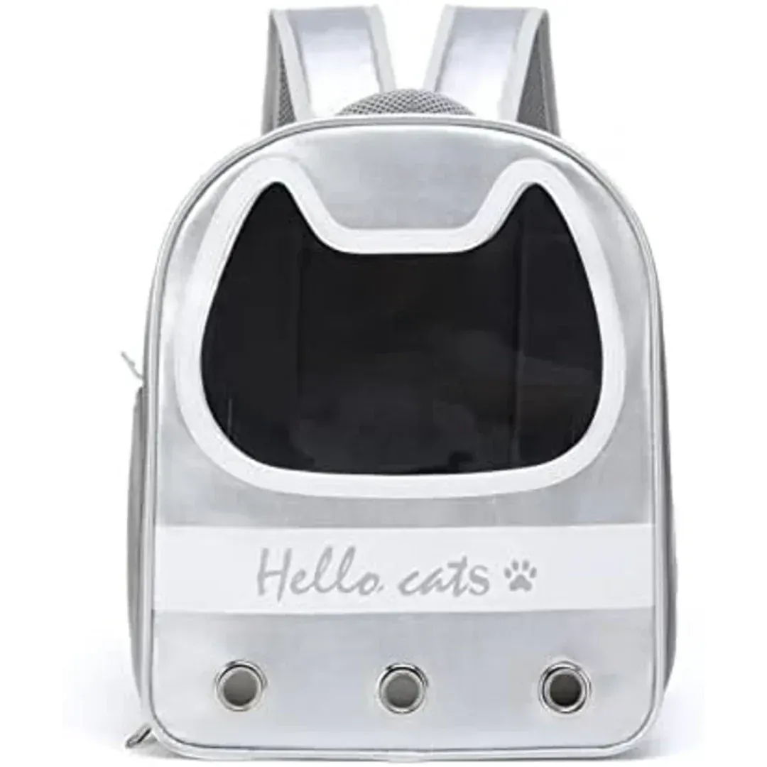 Hello Cats Backpack Carrier - SILVER