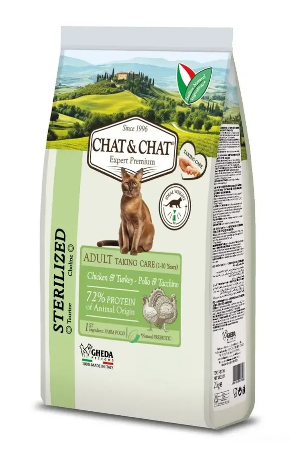 Chat&Chat Sterilized Cat Rich in Chicken and Turkey - 900gm