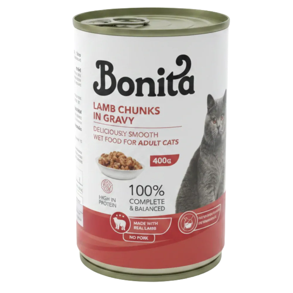 Bonita LAMB Chunks in Gravy for Adult Cats - 400gm