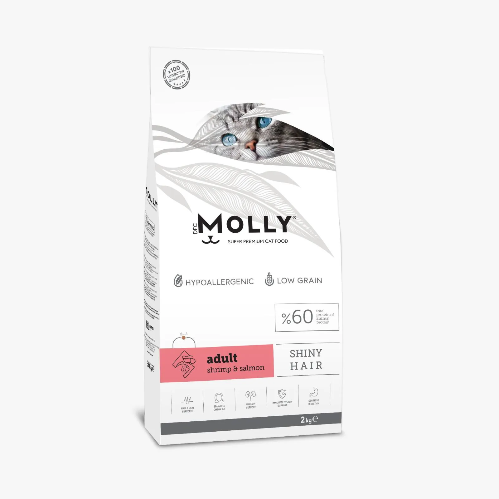 MOLLY SHINY HAIR for Adult Cats Shrimp & Salmon 2KG