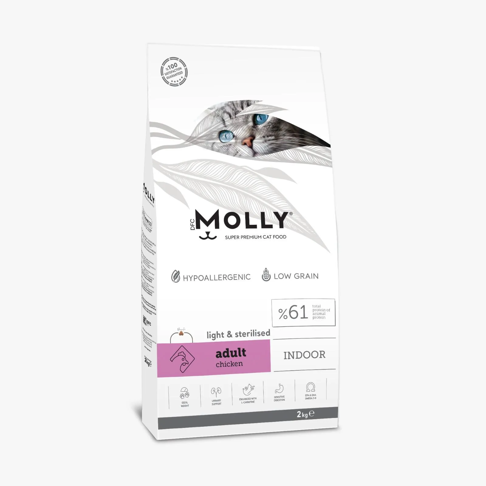 MOLLY INDOOR Light & Sterilised Chicken for Adult Cats 2KG