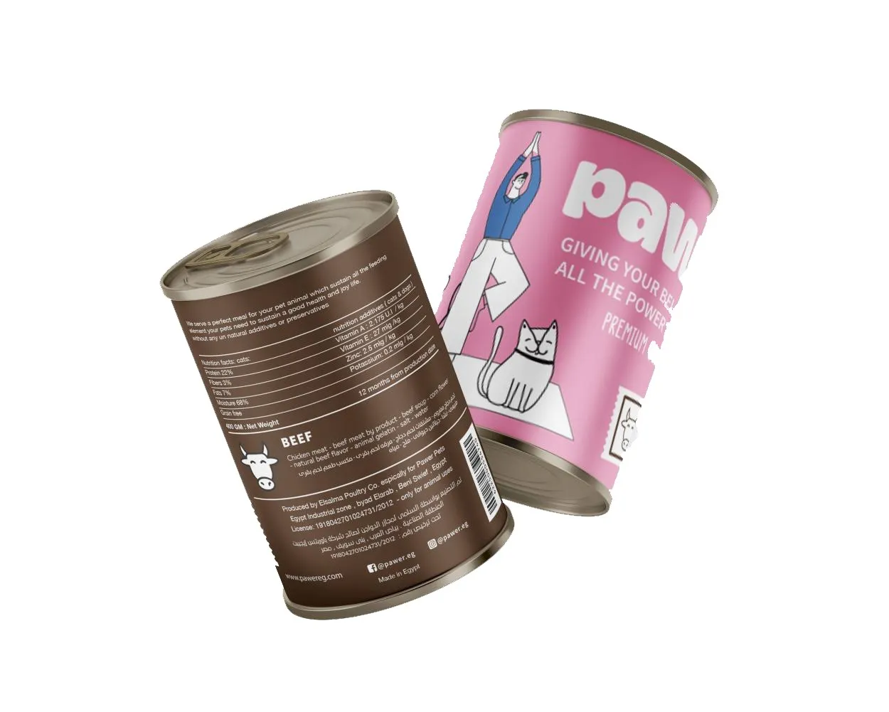 Pawer Adult cat wet Food with BEEF - 400gm