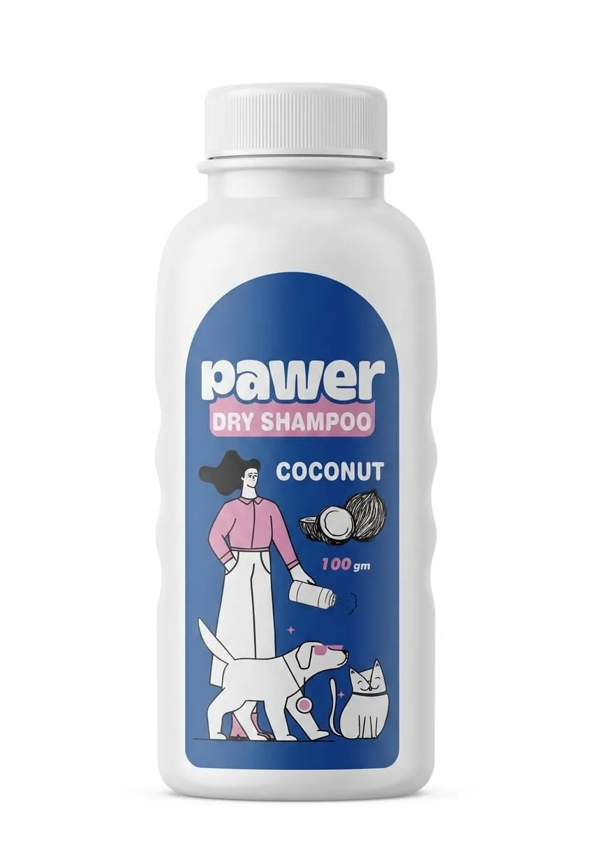 Pawer Dry Shampoo Coconut for Dogs & Cats - 100g