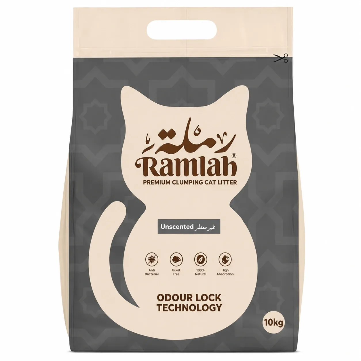 Ramlah Premium Clumping Cat Litter – Unscented – 10KG