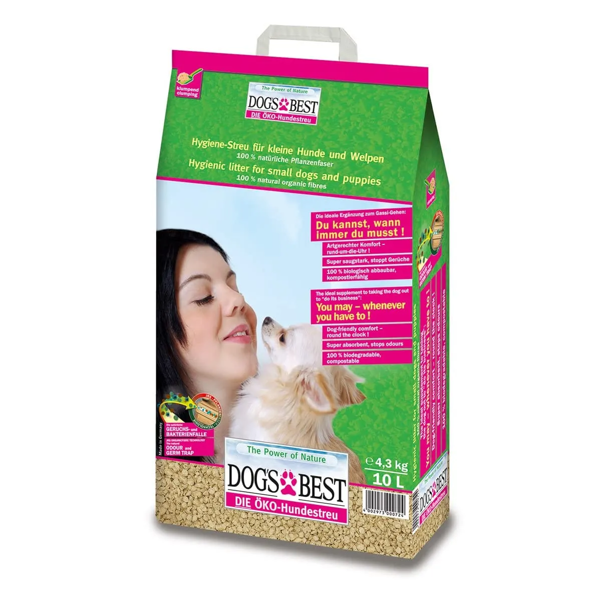 Dog's Best Clumping Hygienic Litter for Small Dogs and Puppies - 4.3KG