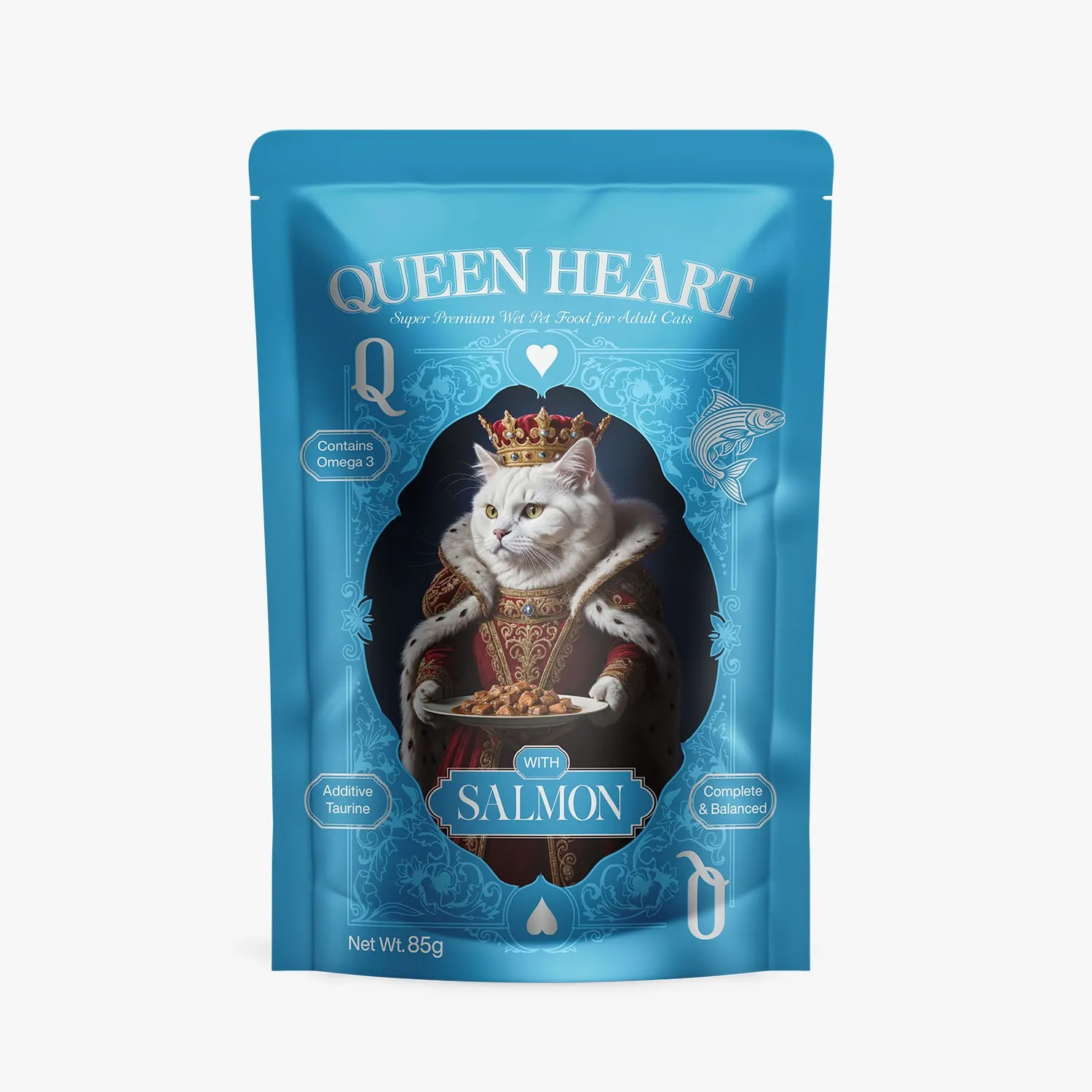 Queen Heart Adult Cat Wet Food with SALMON - 85gm