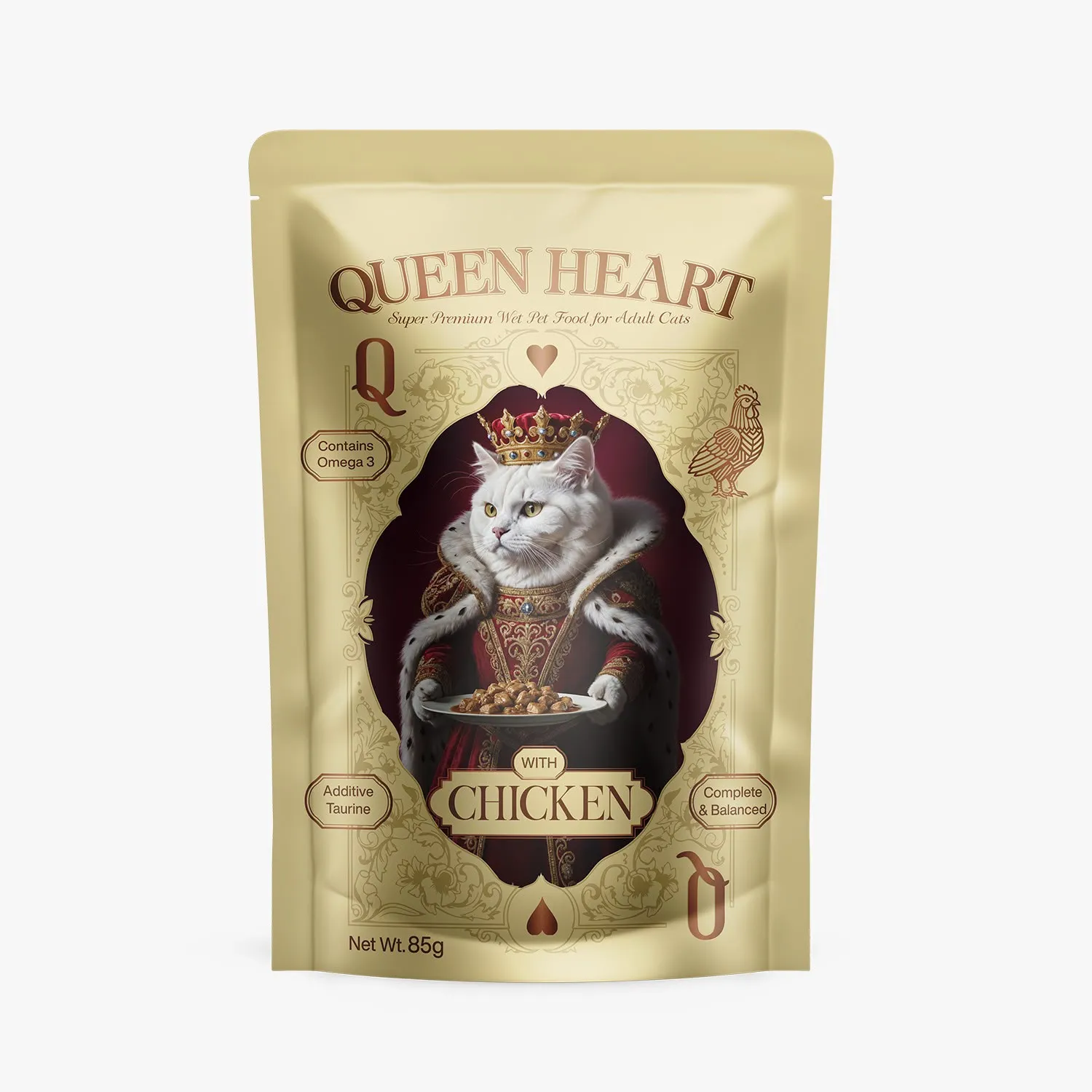 Queen Heart Adult Cat Wet Food with CHICKEN - 85gm