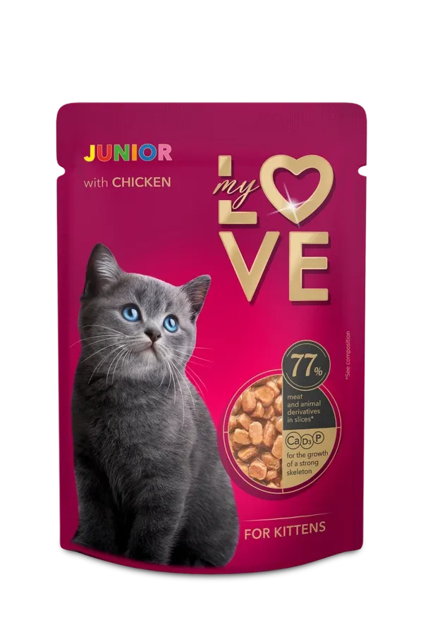 My Love  Junior Cat Wet Food With Chicken  in Gravy-85 gm