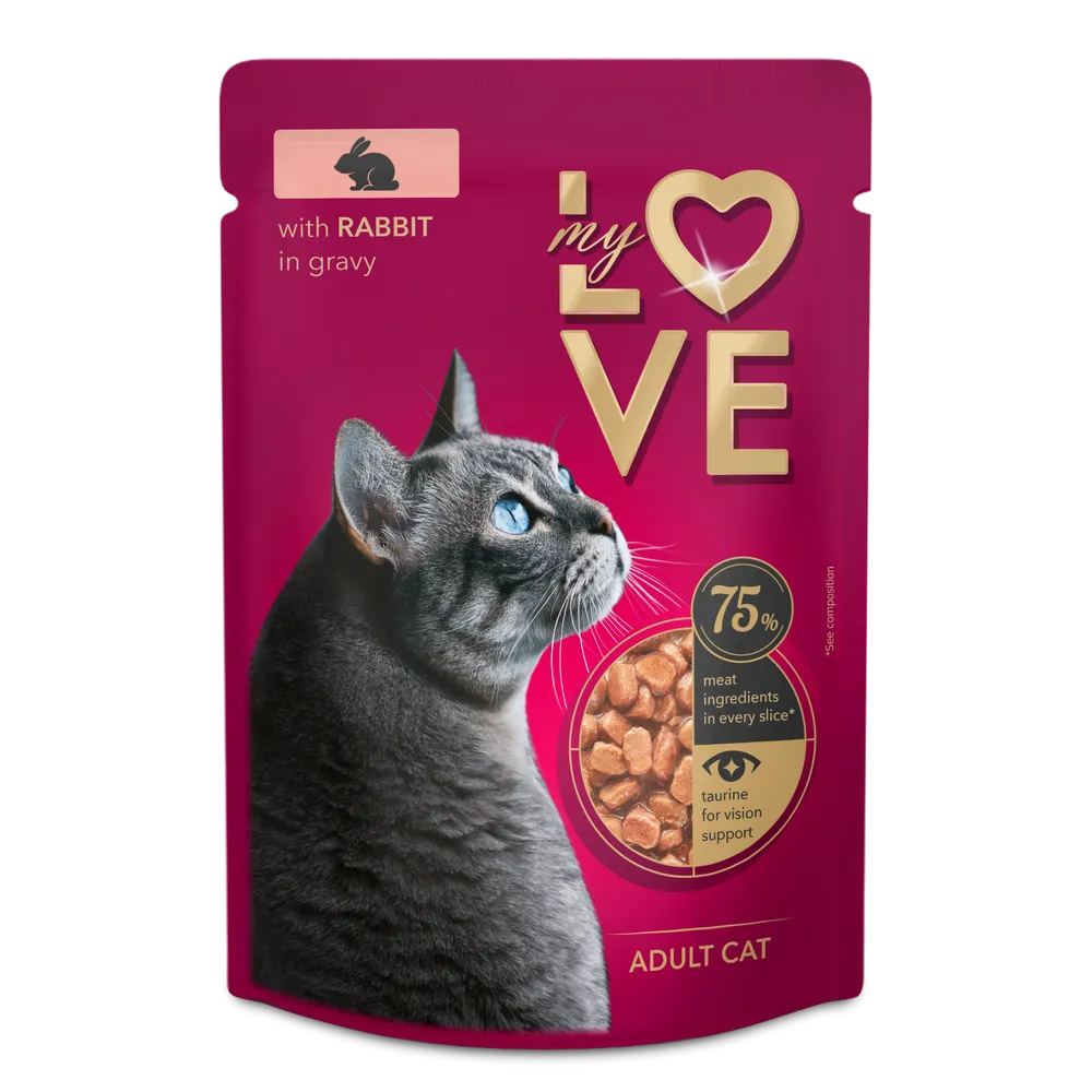 My Love  Adult Cat Wet Food With RABBIT in Gravy -  85 gm