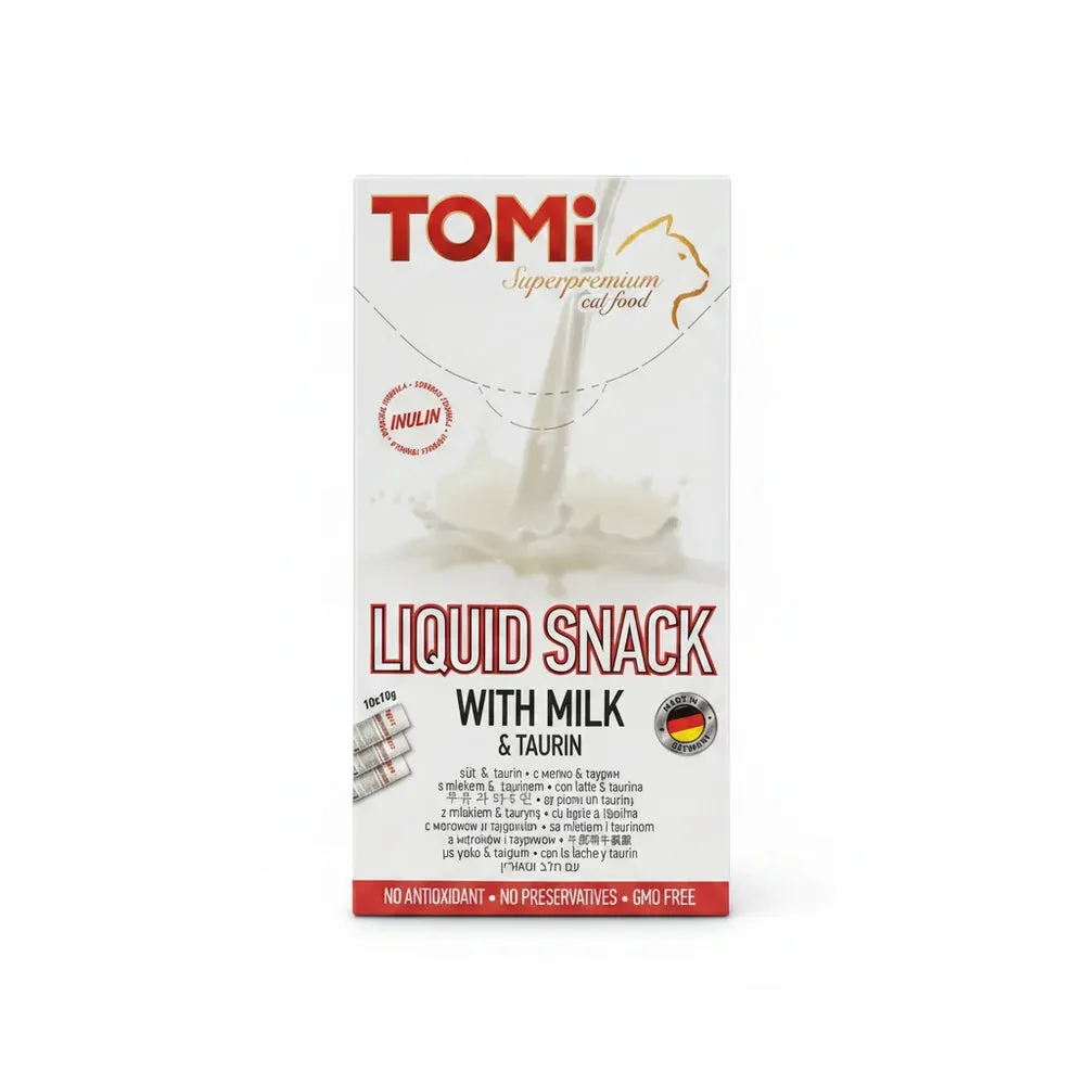 TOMi  Liquid Snack for Cat with Milk & Taurin (10 x10g)