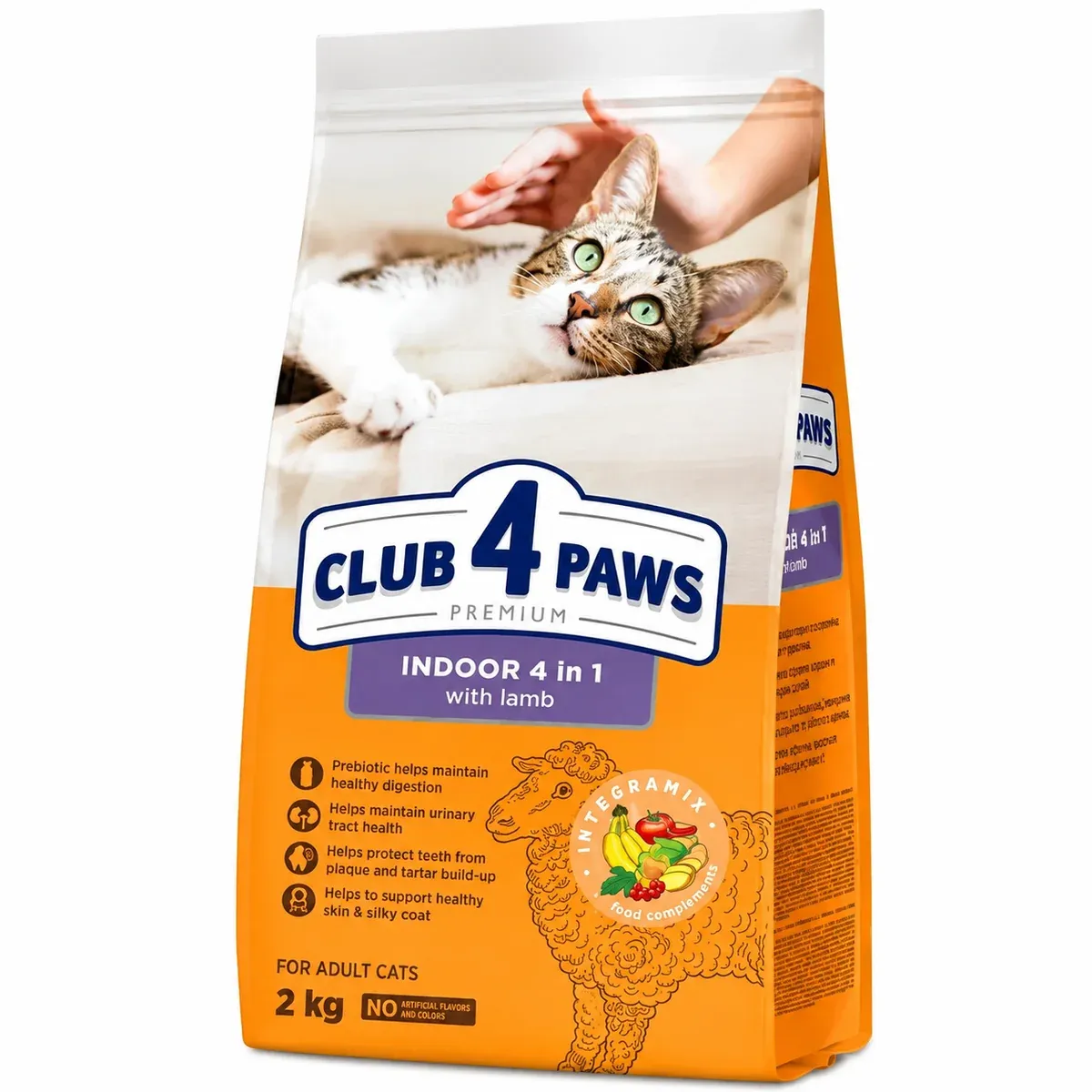 CLUB 4 PAWS for Indoor Cats ( 4 in 1 ) with Lamb - 2 KG