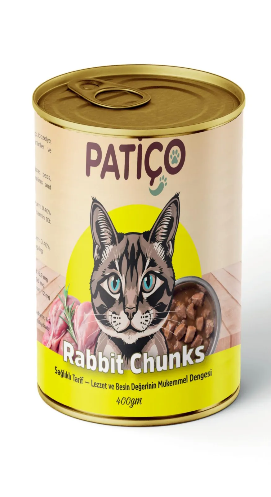 PATICO Adult Cat Wet Food with Rabbit Chunks -400gm