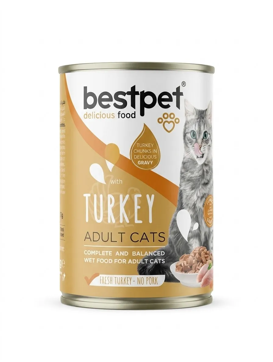 bestpet Turkey in Gravy for Adult Cats - 400gm
